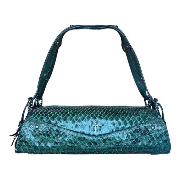 CESARE PACIOTTI GENUINE PYTHON SKIN CLUTCH PURSE HANDBAG BAG VINTAGE NEW - Picture 1 of 10